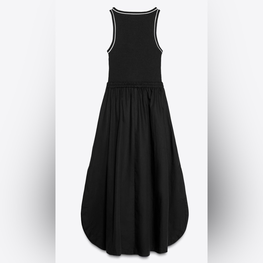 Nwt- Zara- Contrast Midi Dress- L - Picture 2 of 7